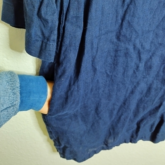 Len Ok linen langenlook loose crew neck pocket 3/4 sleeve dress sz XXL - Picture 6 of 8